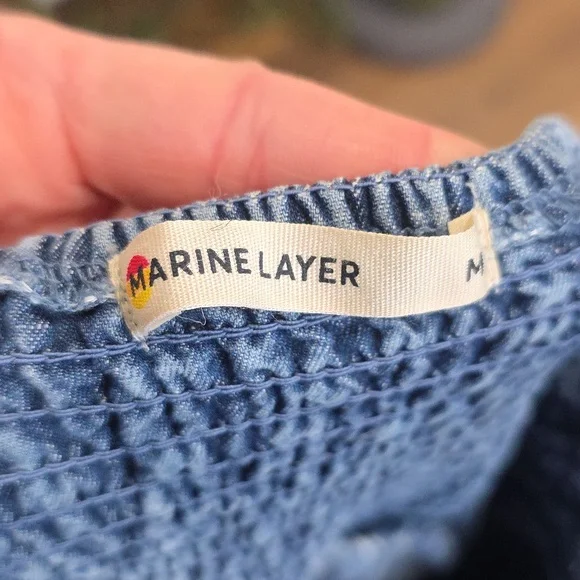 Marine Layer Selene Denim Maxi Dress Size Med WITH POCKETS!!! - Picture 3 of 4